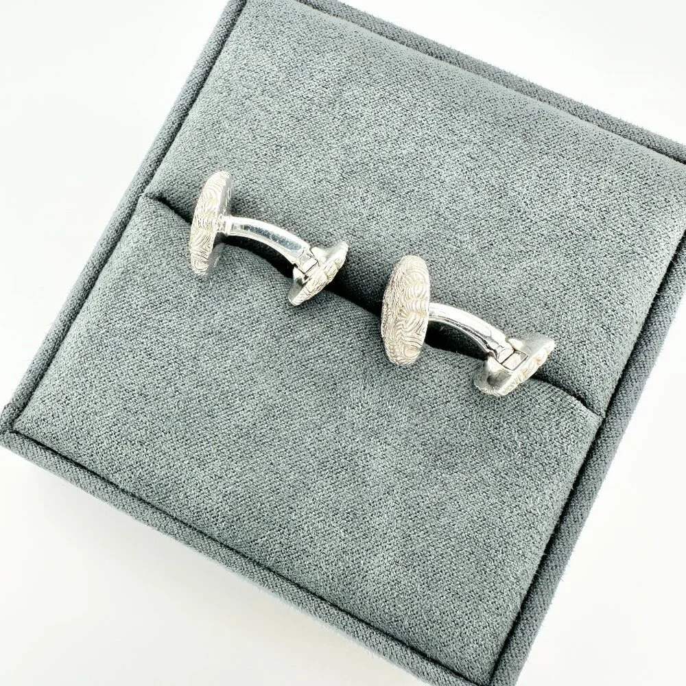 David Yurman Sea Coral Cufflinks w/ Sterling Silver & 18K Yellow Gold - RARE